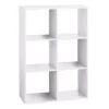 Five ETAGERE BOIS 6 CASES MIX BLANC