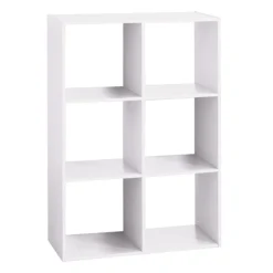 Five ETAGERE BOIS 6 CASES MIX BLANC
