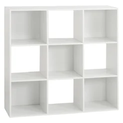 Five ETAGERE BOIS 9 CASES MIX BLANC