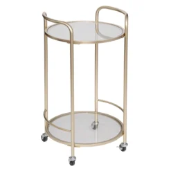 DESSERTE METAL VERRE THALIA DORE