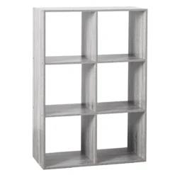 Five ETAGERE BOIS 6 CASES MIX GRIS