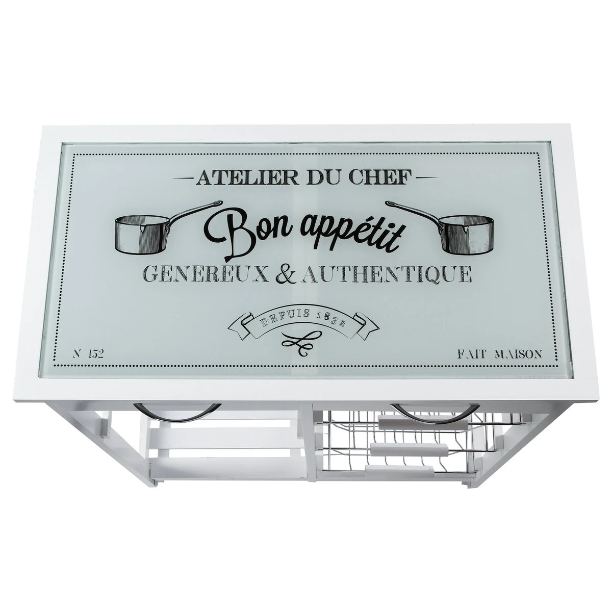 DESSERTE VERRE GUSTAF BLANC 2 DESSERTE VERRE GUSTAF BLANC – Image 2