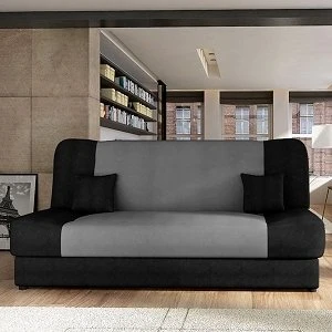 JONAS CANAPE CONVERTIBLE 3 PLACES GRIS SOURIS ET NOIR 1 JONAS CANAPE CONVERTIBLE 3 PLACES GRIS SOURIS ET NOIR