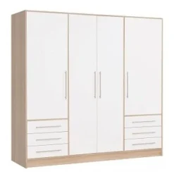 JUPITER ARMOIRE 4 PORTES OUVRANTES ET 6 TIROIRS