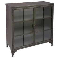 ATMOSPHERA VITRINE BUFFET BROC GRIS D.102X41.5X101.5CM