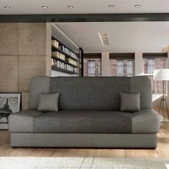 JONAS CANAPE CONVERTIBLE 3 PLACES GRIS ACIER ET ARDOISE