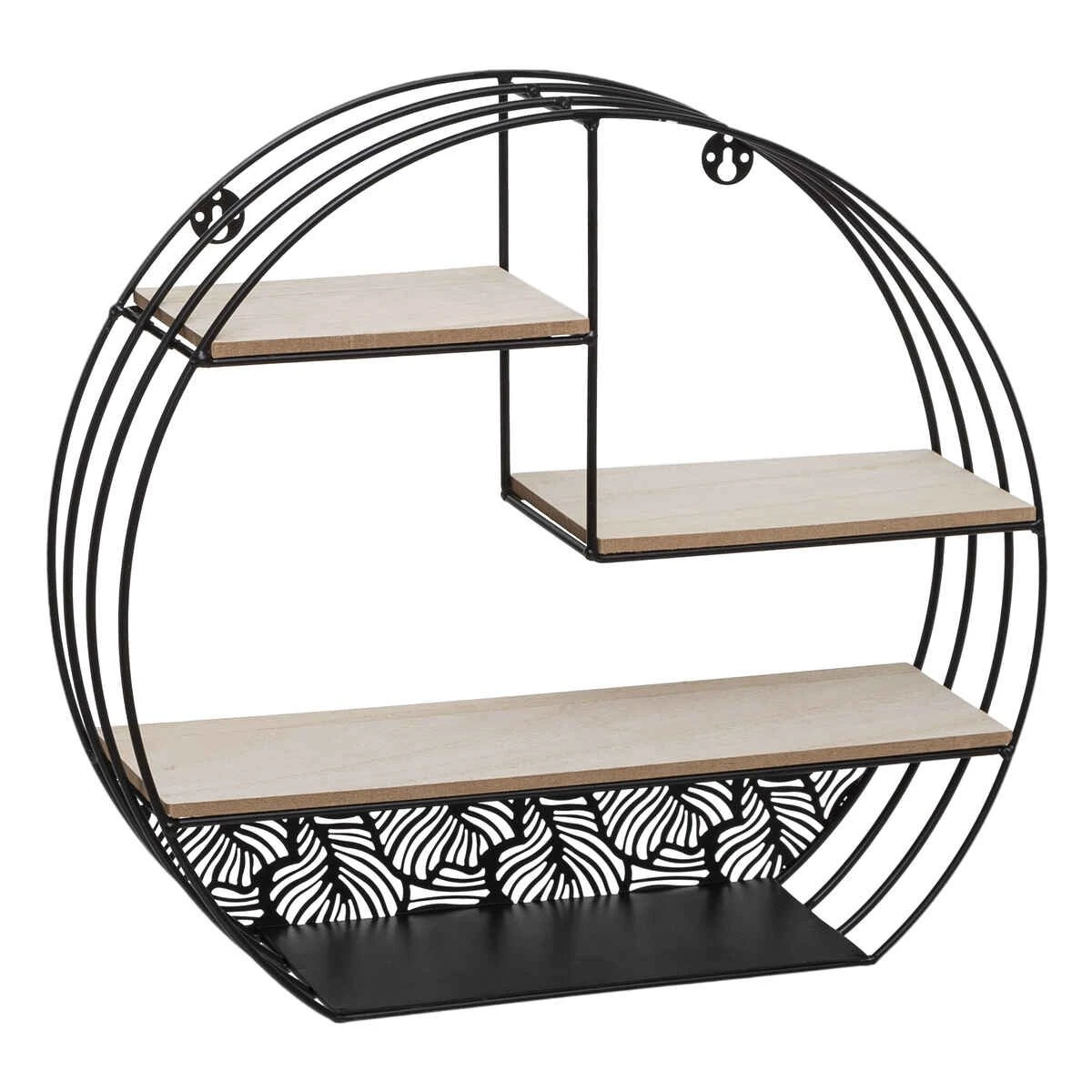 ATMOSPHERA ETAGERE MURALE BOIS METAL ROND NOIR D.39X10.3X36CM 1 ATMOSPHERA ETAGERE MURALE BOIS METAL ROND NOIR D.39X10.3X36CM