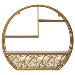 ATMOSPHERA ETAGERE MURALE BOIS METAL ROND GOLD D.39X10.3X36CM -ATMOSPHERA Shop 31869bf8b344acc0f550e6f8de82b13cfa745326 2007002491 4