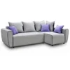 BLANKA CANAPE ANGLE DROIT CONVERTIBLE GRIS ET VIOLET