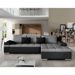 BANGKOK CANAPE ANGLE DROITE CONVERTIBLE GRIS