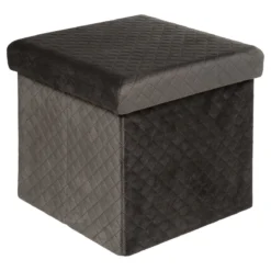 Five POUF PLIABLE VELOURS GRIS 31X31CM
