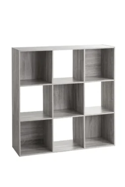 Five ETAGERE BOIS 9 CASES MIX GRIS