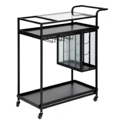 DESSERTE METAL VERRE NOAM NOIR