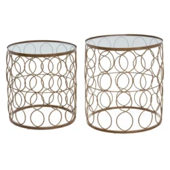 TABLE CAFE ARCHI DORE D.40.5X40.5X44CM