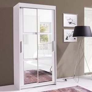 KARO ARMOIRE 2 PORTES COULISSANTES MIROIR BLANC 1 KARO ARMOIRE 2 PORTES COULISSANTES MIROIR BLANC