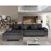 BANGKOK CANAPE ANGLE GAUCHE CONVERTIBLE GRIS MOUCHETE