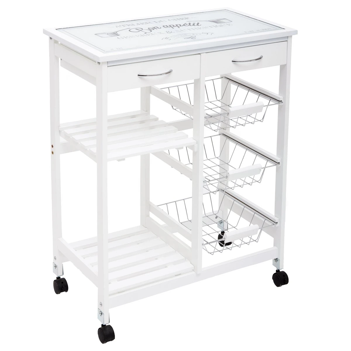 DESSERTE VERRE GUSTAF BLANC 1 DESSERTE VERRE GUSTAF BLANC