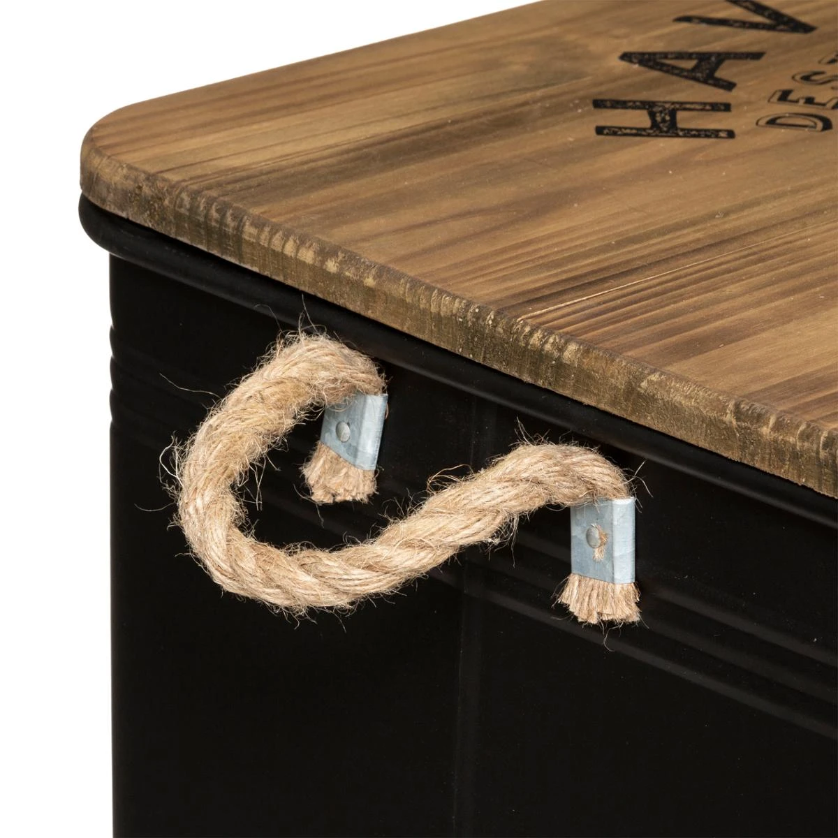 ATMOSPHERA MALLE METAL BOIS NOIR CUBA D.60.1X37.8X33.1CM 4 ATMOSPHERA MALLE METAL BOIS NOIR CUBA D.60.1X37.8X33.1CM – Image 4