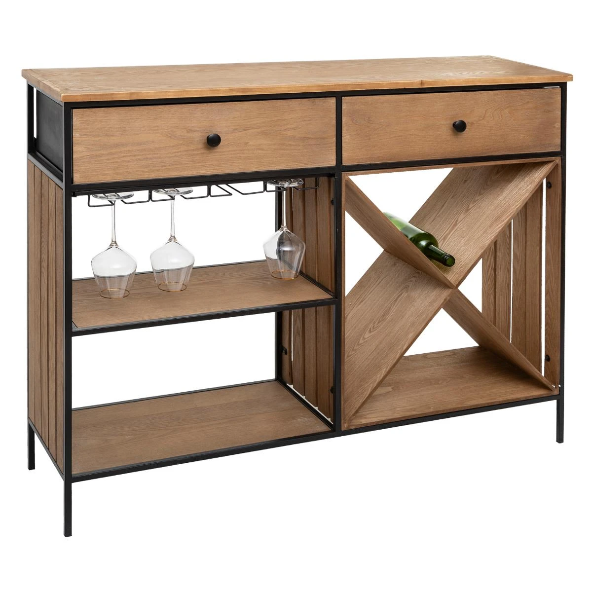 ATMOSPHERA BUFFET PORTE BOUTEILLE BAKOS D.118X32X94CM 6 ATMOSPHERA BUFFET PORTE BOUTEILLE BAKOS D.118X32X94CM – Image 6