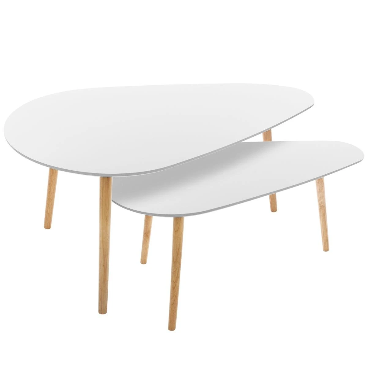 ATMOSPHERA SET 2 TABLES BASSE MILEO BLANC 1 ATMOSPHERA SET 2 TABLES BASSE MILEO BLANC