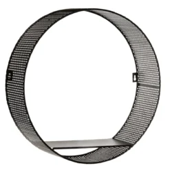 ETAGERE MURALE METAL PERFOREE ROND D.35X35X10CM