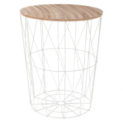 ATMOSPHERA TABLE CAFE METAL BLANC KUMI D.47X57CM