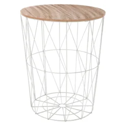 ATMOSPHERA TABLE CAFE METAL GRIS KUMI D.47X57CM