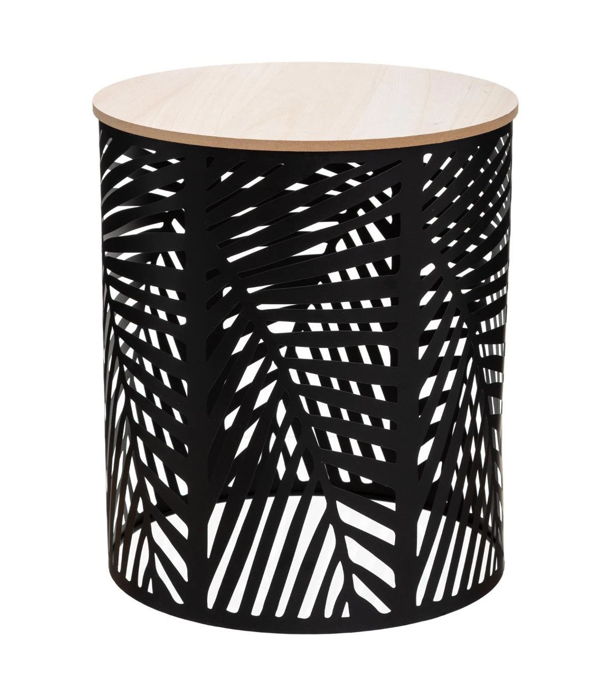 ATMOSPHERA TABLE CAFE FEUILLE NOIR D.39X39X45CM 1 ATMOSPHERA TABLE CAFE FEUILLE NOIR D.39X39X45CM