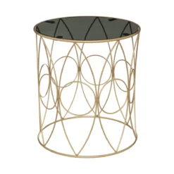 TABLE CAFE VERRE FUME SACHA D.40X45CM