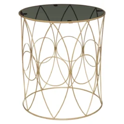 TABLE CAFE VERRE FUME SACHA D.45X52CM