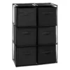 SET ETAGERE AVEC 6 BOITES MIX NOIR D.68X34X98CM
