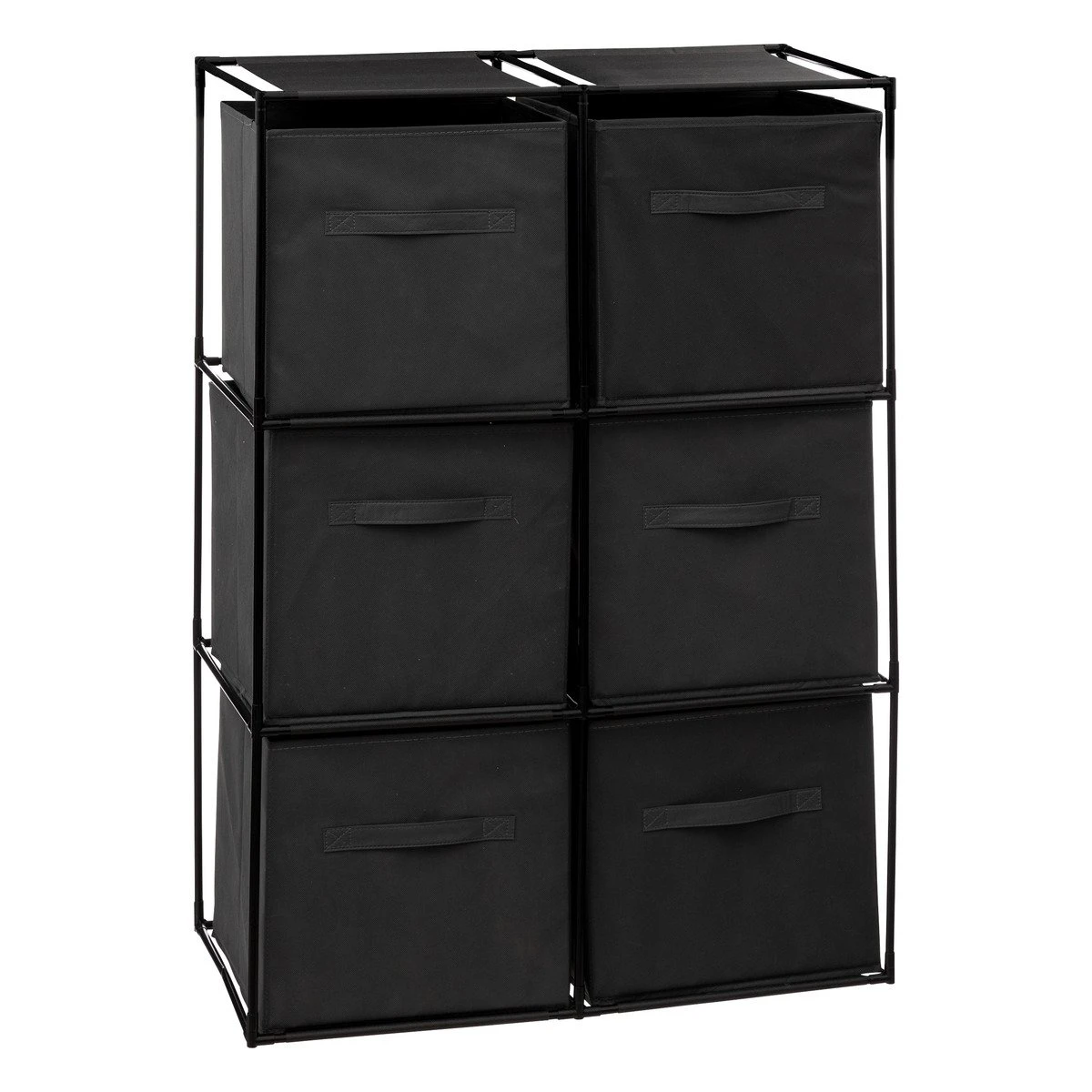 SET ETAGERE AVEC 6 BOITES MIX NOIR D.68X34X98CM 1 SET ETAGERE AVEC 6 BOITES MIX NOIR D.68X34X98CM