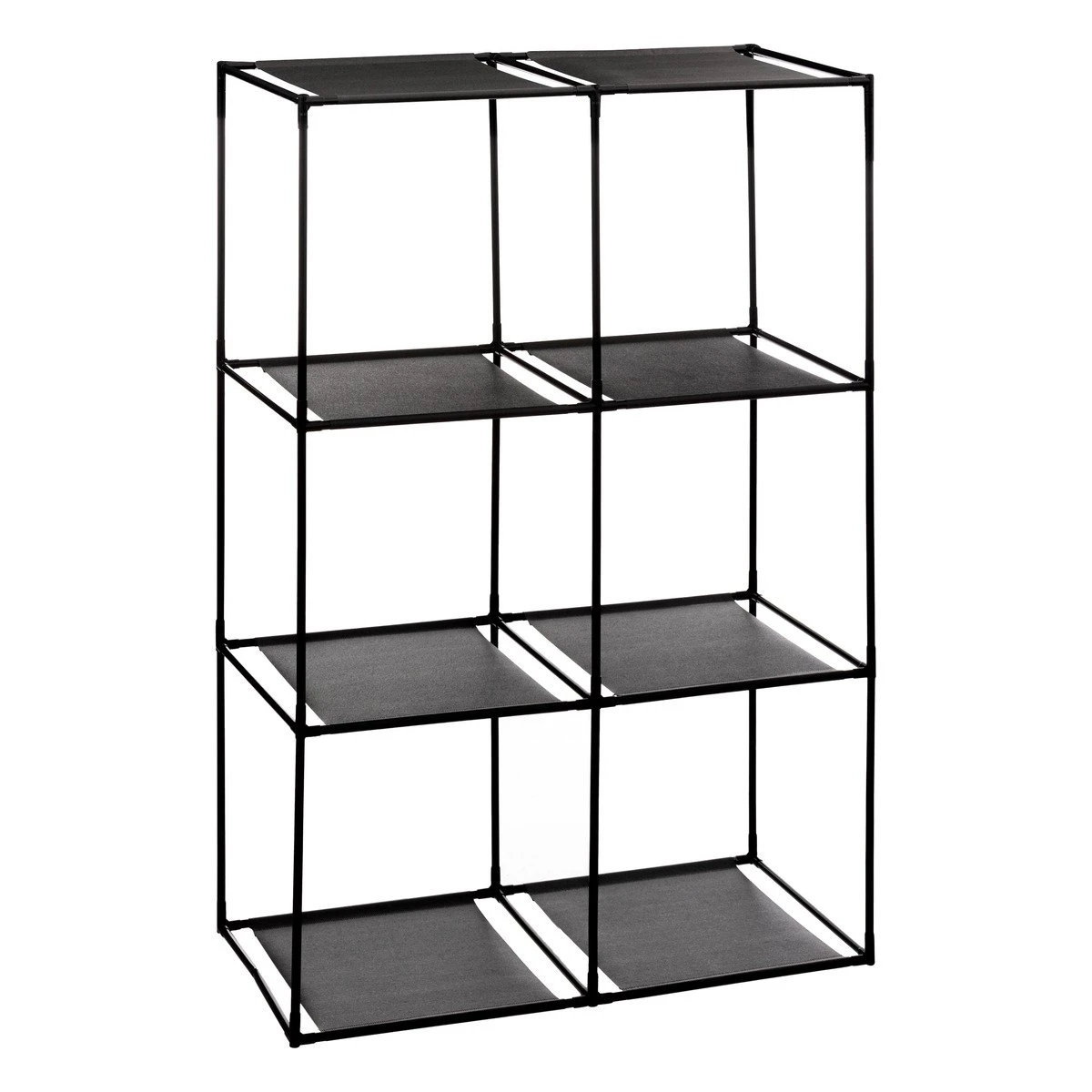 SET ETAGERE AVEC 6 BOITES MIX NOIR D.68X34X98CM 2 SET ETAGERE AVEC 6 BOITES MIX NOIR D.68X34X98CM – Image 2