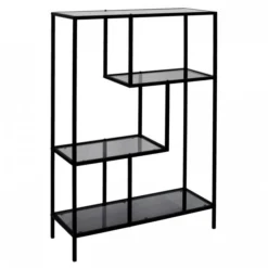ETAGERE EDISON VERRE FUME 80X30X113CM