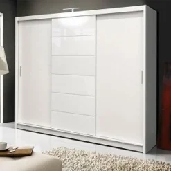 KALIFORNIA ARMOIRE 3 PORTES COULISSANTES VERRE BLANCHE