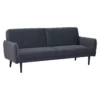 CANAPE CONVERTIBLE 3 PLACES VELOURS DARIA GRIS FONCE