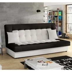 NEO CANAPE CONVERTIBLE 3 PLACES BLANC ET NOIR