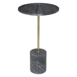 TABLE APPOINT MARBRE ILIAN GRIS D.35.5X61CM