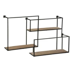 ATMOSPHERA ETAGERE MURALE METAL BOIS D.86X52CM