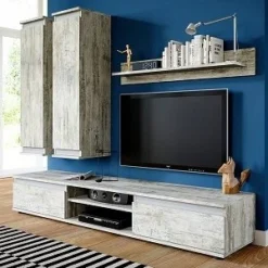 CHECK ENSEMBLE TV BOIS ANTHRACITE