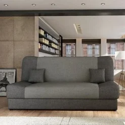 JONAS CANAPE CONVERTIBLE 3 PLACES GRIS ARDOISE