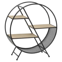 ATMOSPHERA ETAGERE METAL ROND SUR PIED TIMEO D.50X18X55.5CM
