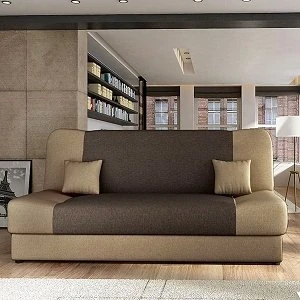 JONAS CANAPE CONVERTIBLE 3 PLACES CHOCOLAT ET NOISETTE 1 JONAS CANAPE CONVERTIBLE 3 PLACES CHOCOLAT ET NOISETTE