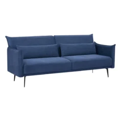 CANAPE CONVERTIBLE 3 PLACES VELOURS AZELI ENCRE