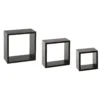 Five ETAGERE MURALE CUBE NOIR S 3 TAILLES