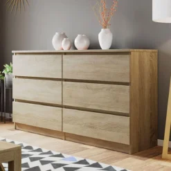 MALWA COMMODE 6 TIROIRS NATUREL