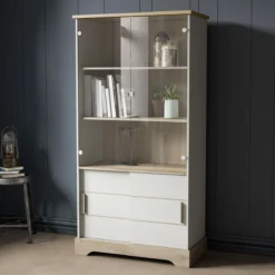 COTTAGE VITRINE 2 PORTES COUL. 2 PORTES VITREES