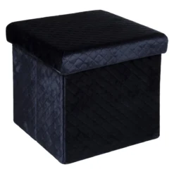 Five POUF PLIABLE VELOURS MARINE 31X31CM