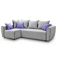 BLANKA CANAPE ANGLE GAUCHE CONVERTIBLE GRIS ET VIOLET