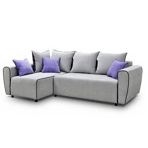 BLANKA CANAPE ANGLE GAUCHE CONVERTIBLE GRIS ET VIOLET 1 BLANKA CANAPE ANGLE GAUCHE CONVERTIBLE GRIS ET VIOLET